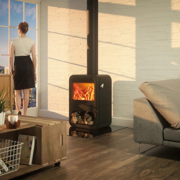 Dovre Rock 350 with Wood Box Freestanding Woodburner