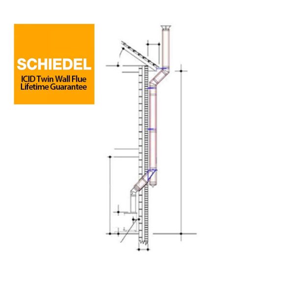 External House Twin Wall Chimney Flue System-5inch Black-Schiedel ICID