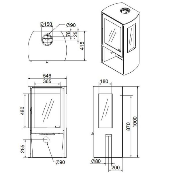 Dik Geurts Kalle Freestanding Woodburning Stove - Image 2