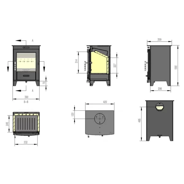 Henley Redwood Multi Fuel Stove